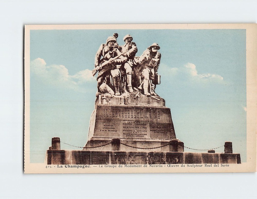 Postcard Le Groupe du Monument de Navarin La Champagne France