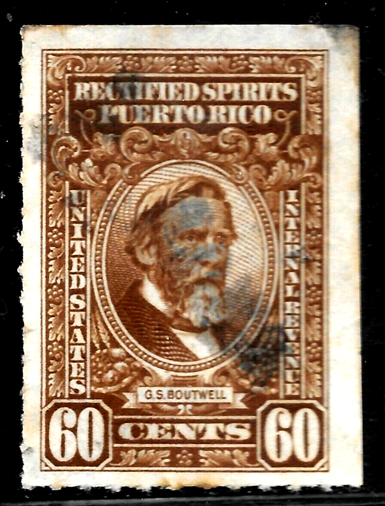 HICK GIR-USED U.S. POSSESSION PUERTO RICO 60 CENTS LIQUOR TAX STAMP       A1590