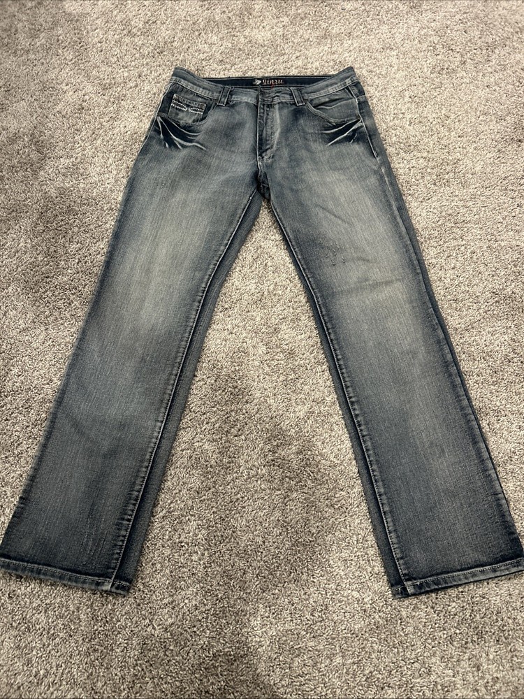 JINZU Jeans Men's 34x34 Blue Medium Wash
