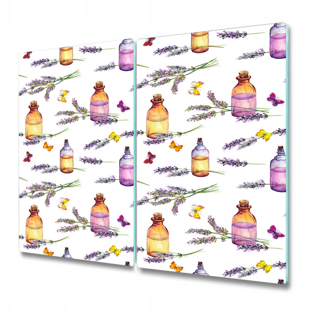 Tempered Glass Chopping Board Oil perfume bottle lavender flowers 2x30x52