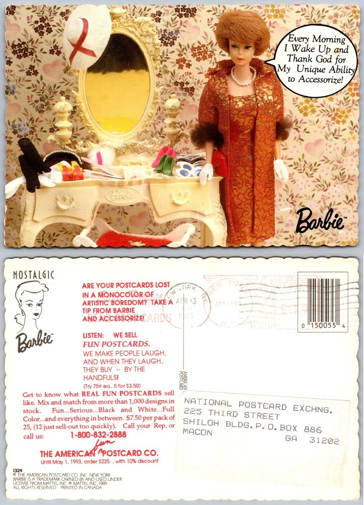 Continental Barbie Accessory Postcard