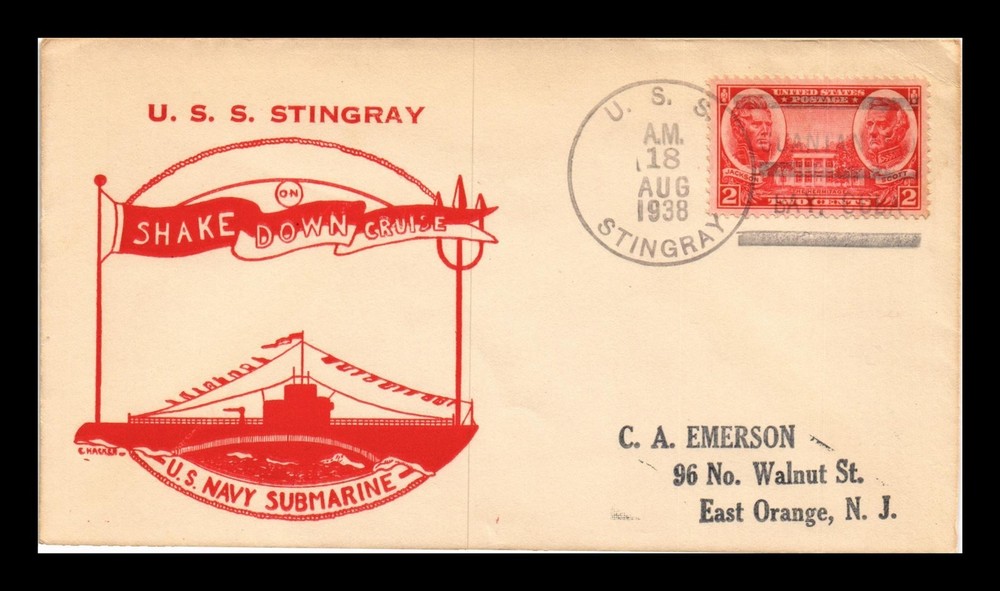 Dr Jim Stamps Us Cover Uss Stingray Naval Cancel Shake Down Cruise