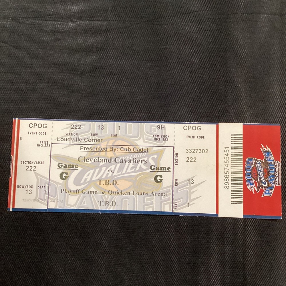 2009 Playoffs Cleveland Cavs Game G Basketball Ticket Quicken Loans Arena