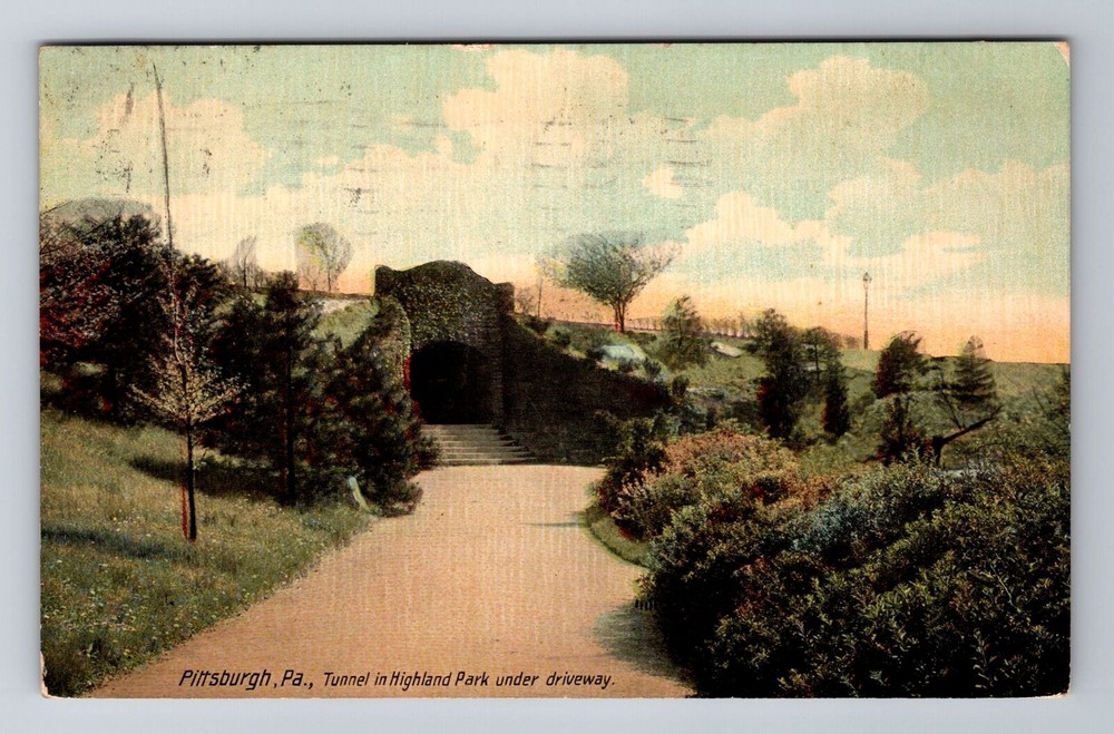 Pittsburgh PA-Pennsylvania, Tunnel in Highland Park, Vintage c1912 Postcard