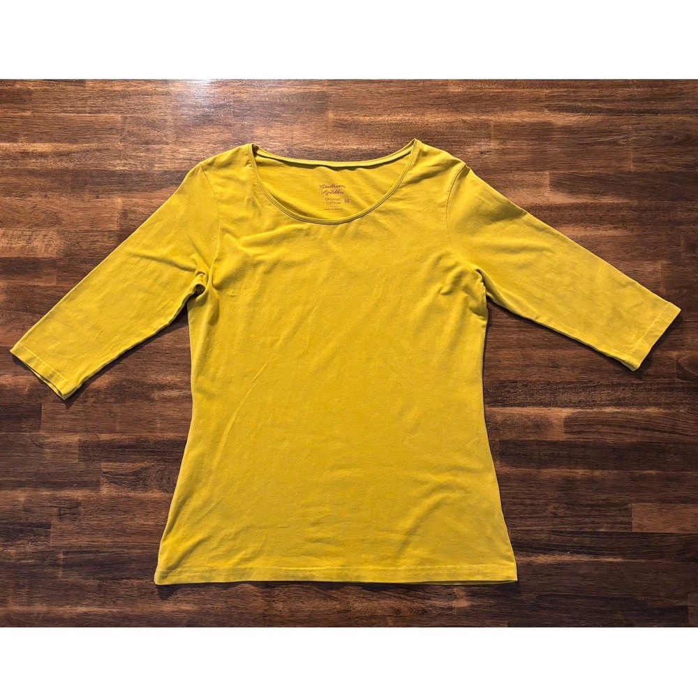 Gudrun Sjoden Women’s Medium Organic Cotton Top 3/4 Sleeve Pullover Blouse Top