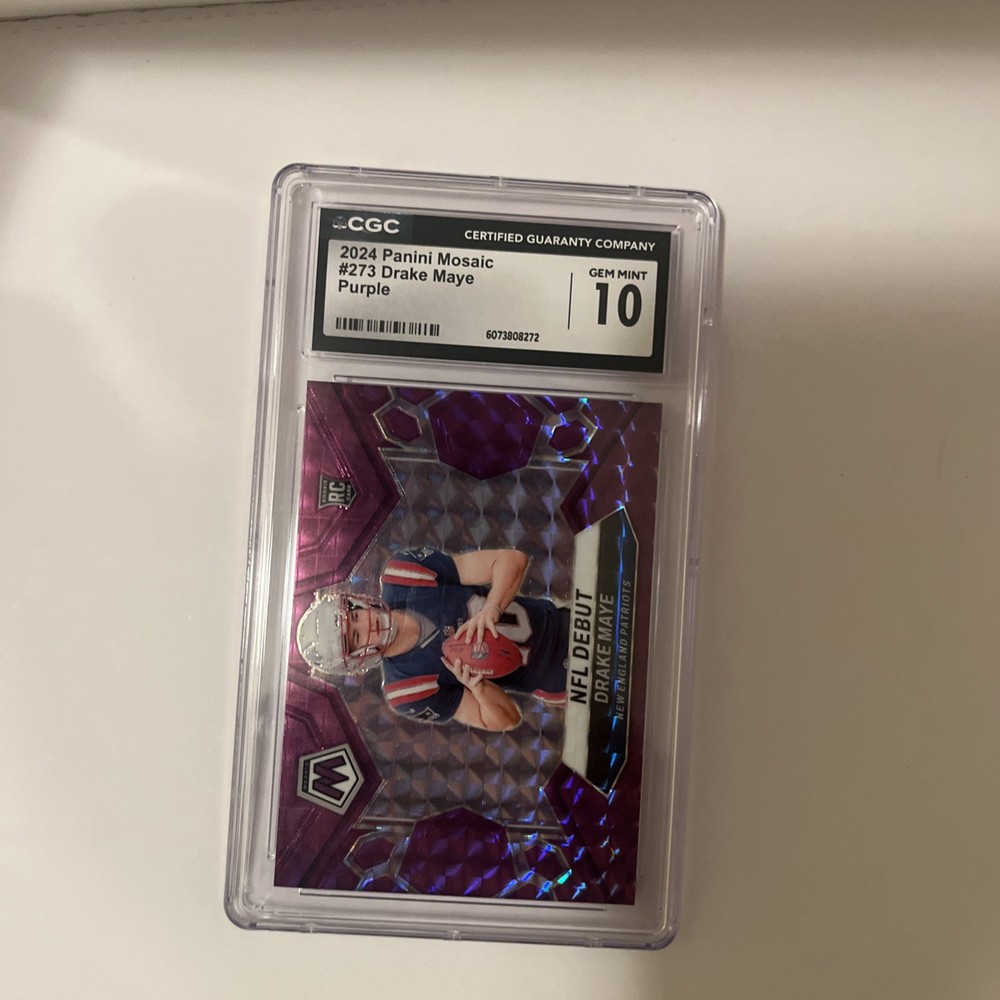 2024 Panini Mosaic - NFL Debut Drake Maye #273 Purple Mosaic Prizm /49 (RC)