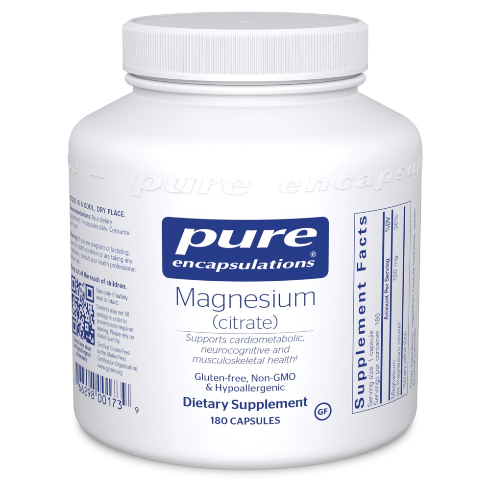 Pure Encapsulations Magnesium (Citrate) | Supplement for Constipation- Stress Re