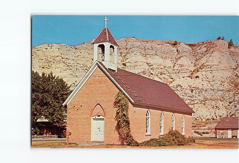 Postcard St. Mary's Catholic Church Medora North Dakota USA