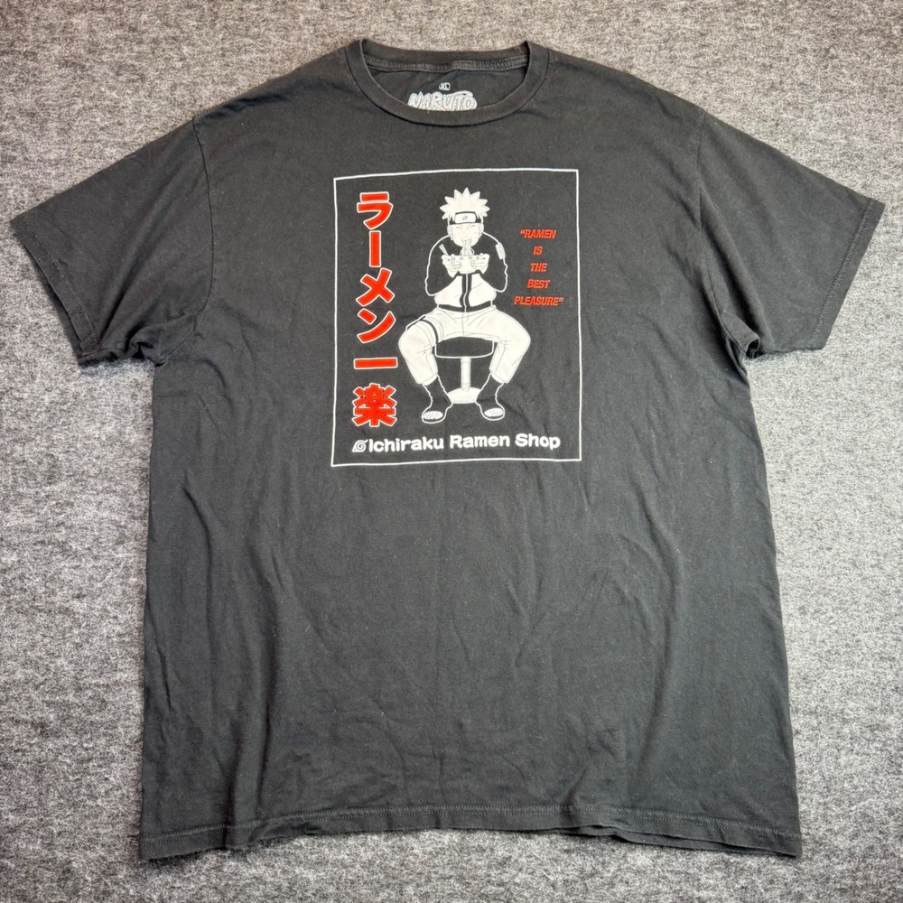 Ripple Junction Naruto T Shirt Mens XL Black Ichiraku Ramen Shop Graphic Tee