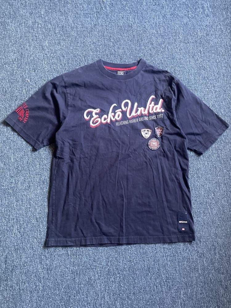 Vintage Ecko Unltd T Shirt Mens XL Navy Short Sleeve Y2K Streetwear Hip Hop Back