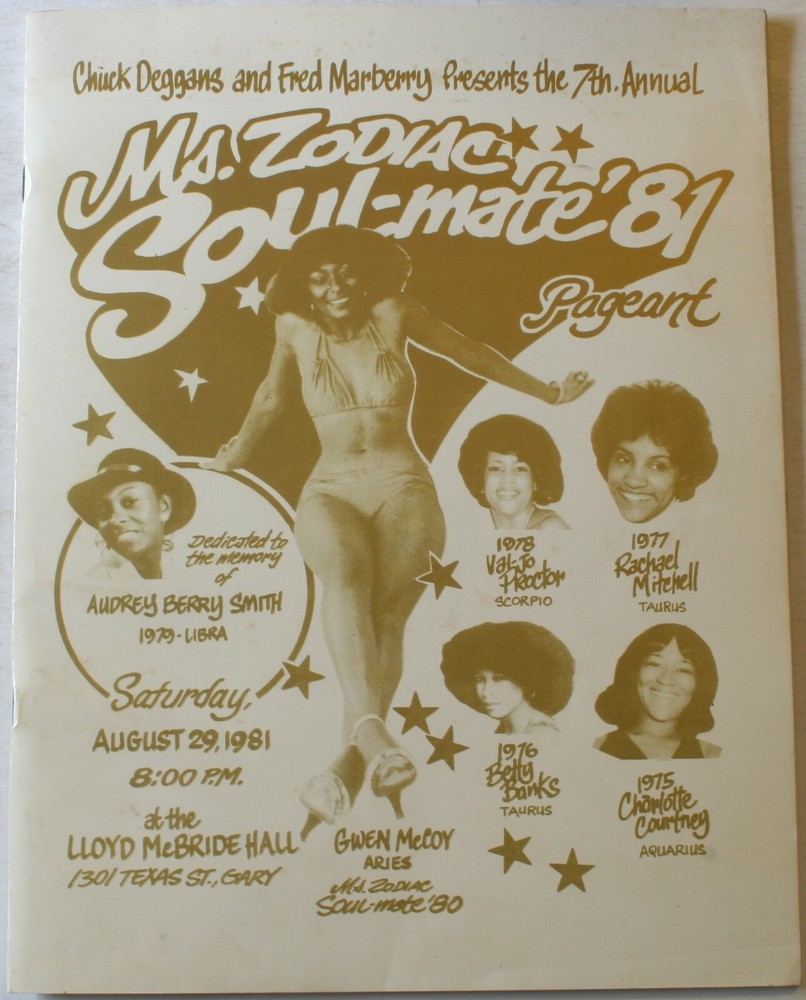Rare 1981 Ms. Zodiac Soul-Mate Pageant Program Gary Indiana Lloyd McBride Hall