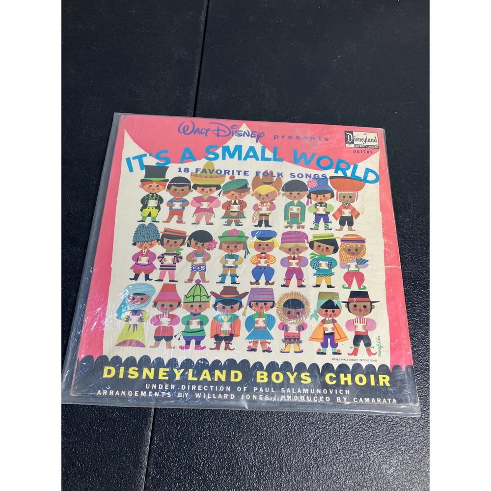 Walt Disney It's A Small World 18 Favorite Folk Songs Vinyl LP 1289 1963 Record
