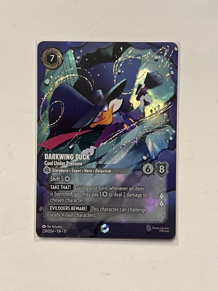 Disney Lorcana TCG Darkwing Duck Cool Under Pressure 239/204 Enchanted Rare NM