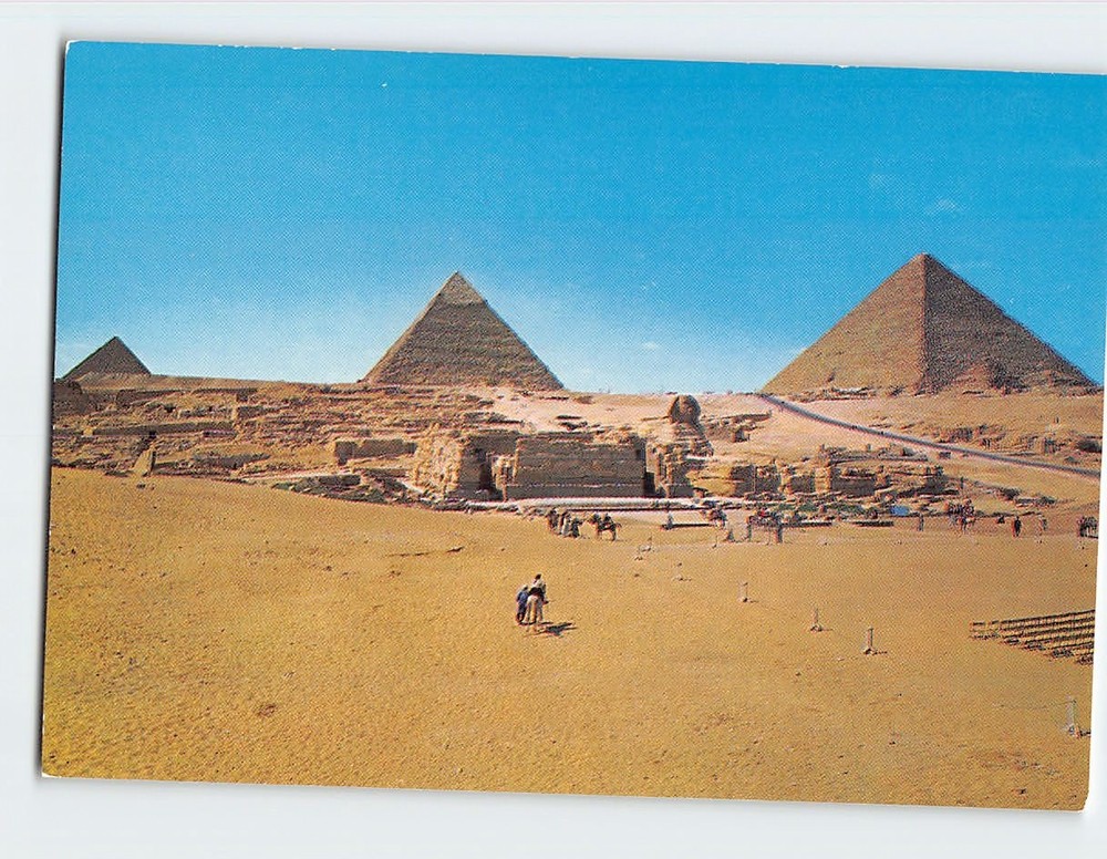 Postcard Pyramids & Sphinx Giza in Egypt
