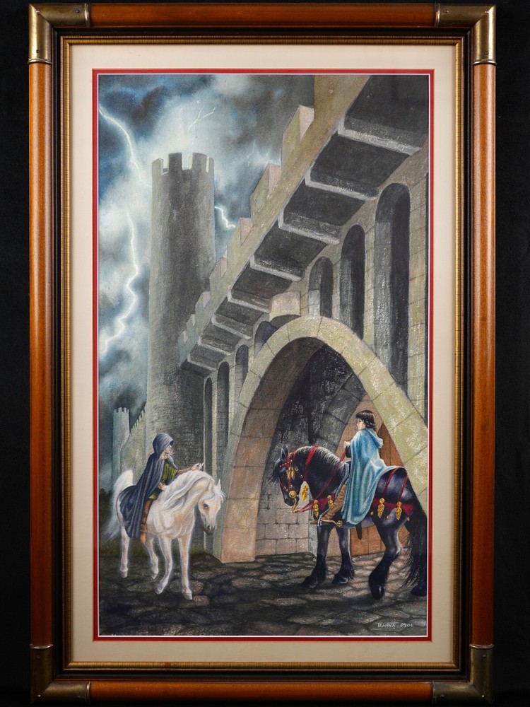 Vintage Framed Original Gouache Painting 