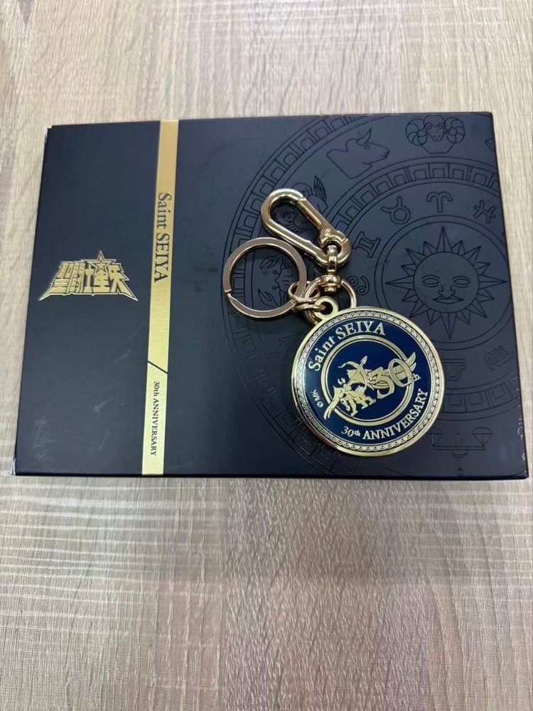 Saint Seiya 30th Anniversary Zodiac Metal Keychain Gold Blue Limited Box Japan