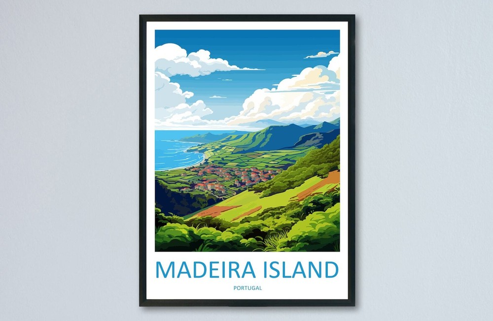Madeira Travel Print Wall Art Madeira Wall Hanging Home Dcor Madeira Gift Art