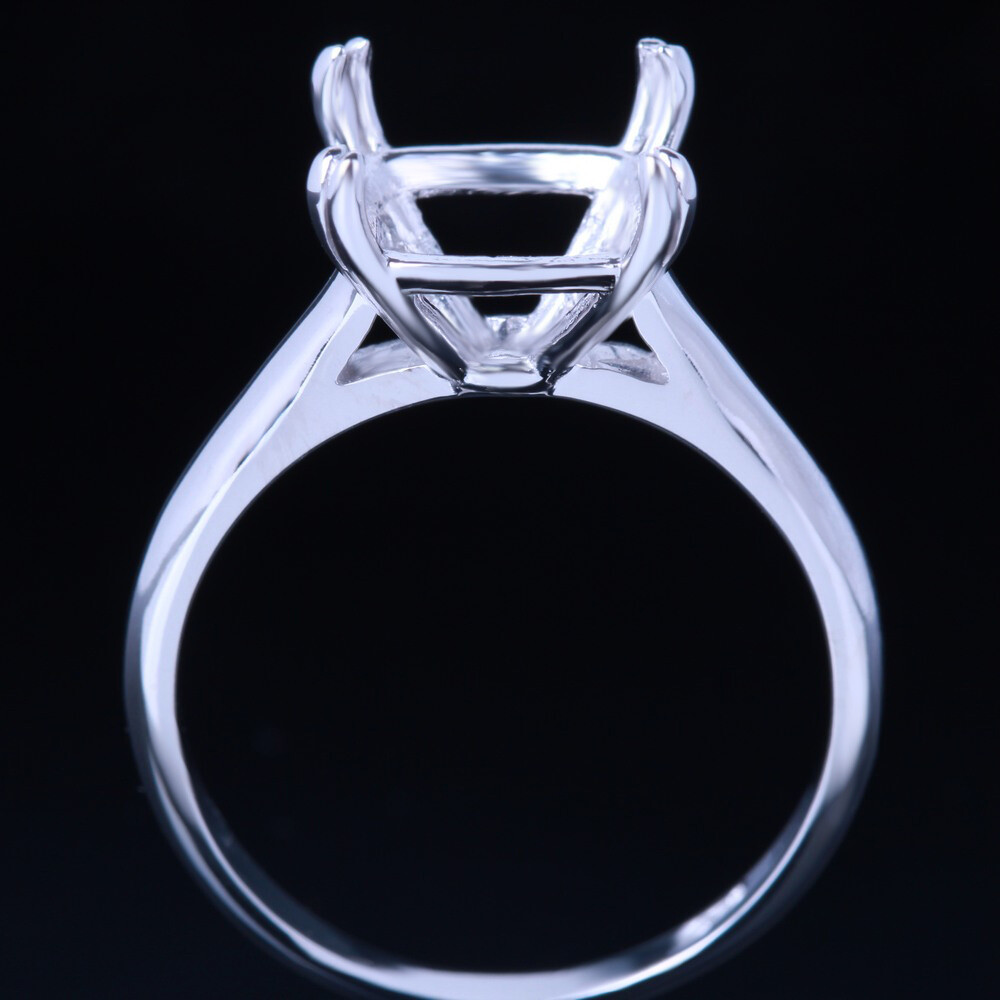 Sterling Silver 925 Solitaire Ring Semi Mount 10x10mm Cushion Empty Ring Setting
