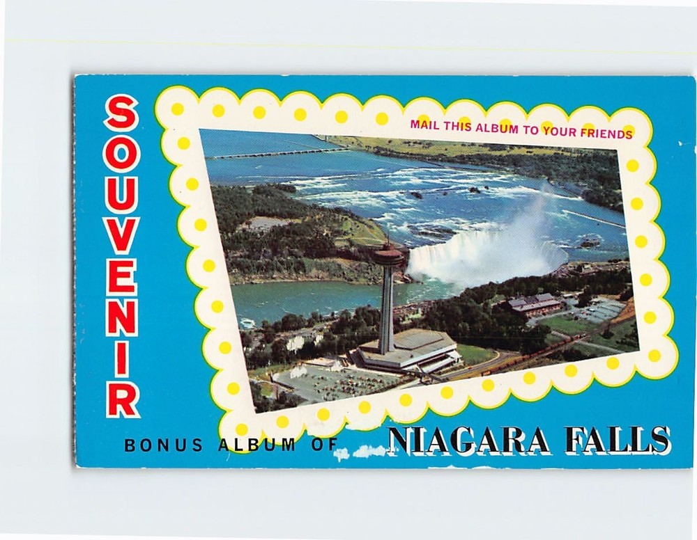 Postcard Aerial View Horseshoe Falls Skylon Tower Niagara Falls Ontario Canada