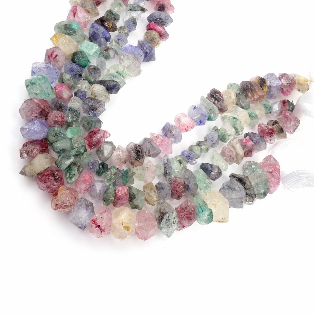 Multi Herkimer Diamond Beads Rough Beads 8 Inch Strand 7-10 MM Gemstone Beads