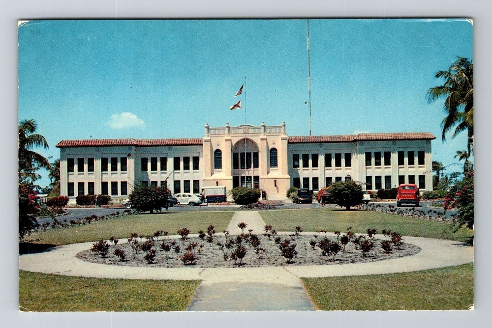 Hollywood FL-Florida, Panoramic City Hall Hollywood, Vintage Postcard