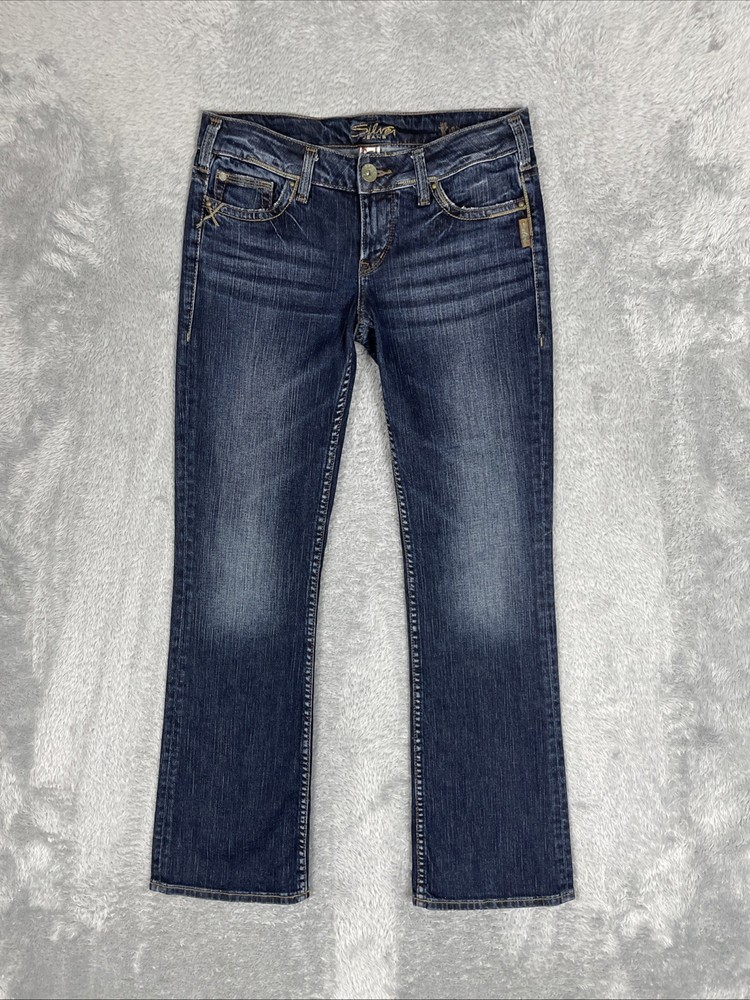 Silver Jeans Women's W28/L31* Dark Blue Toni Low Rise Bootcut Flex Denim Pants