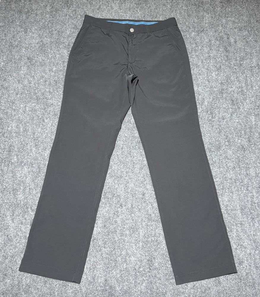 Bonobos Golf Pants Mens 32x32 Gray Chino Polyester Straight Leg Flat Front