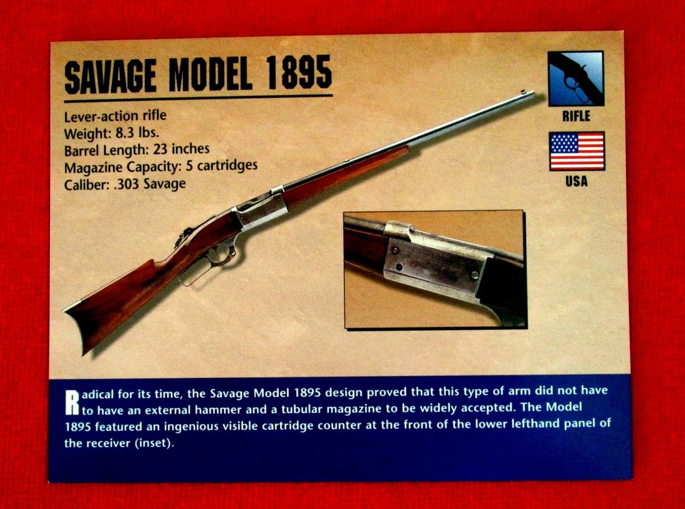 Savage Model 1895 Rifle Classic Firearms Photo Card u