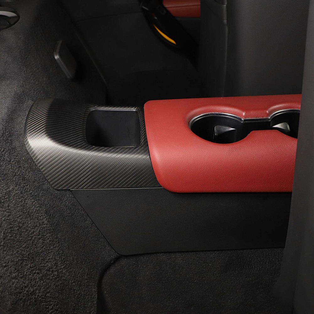 Matte Carbon Fiber Rear Storage Box Panel Cover Trim For Toyota Supra A90 20-25