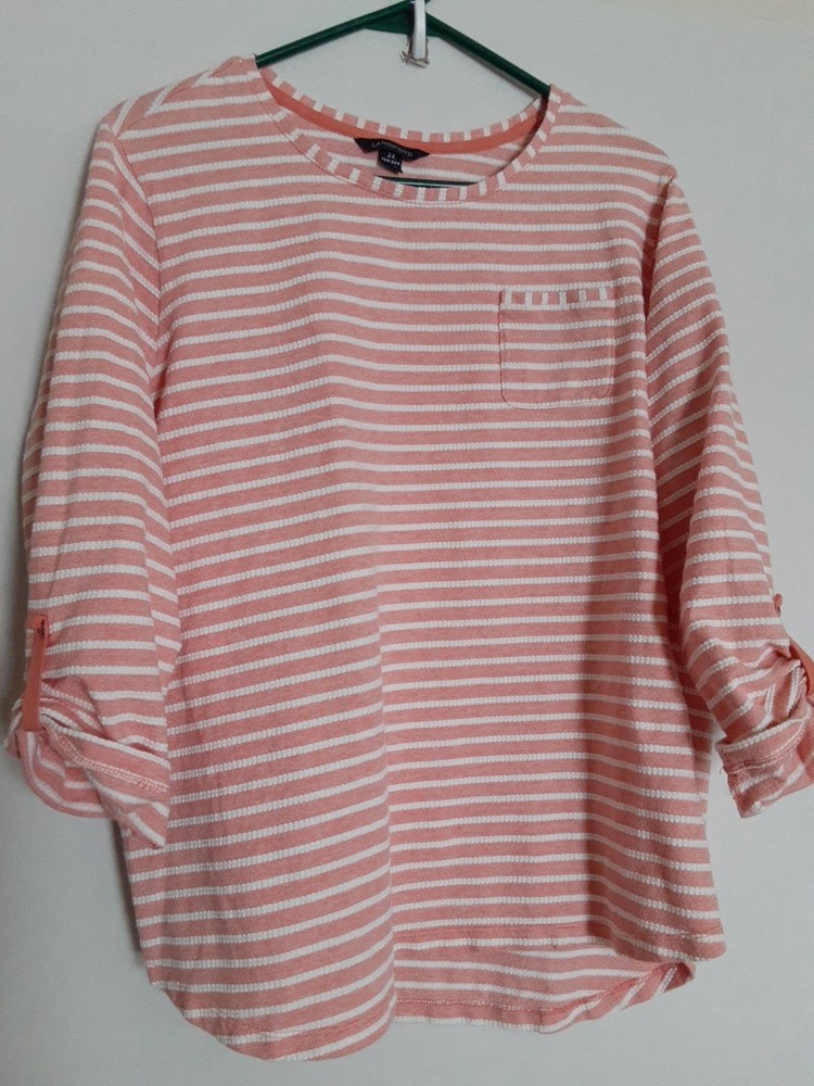 Lands End Plus Size Striped Top Size 2x 20/22
