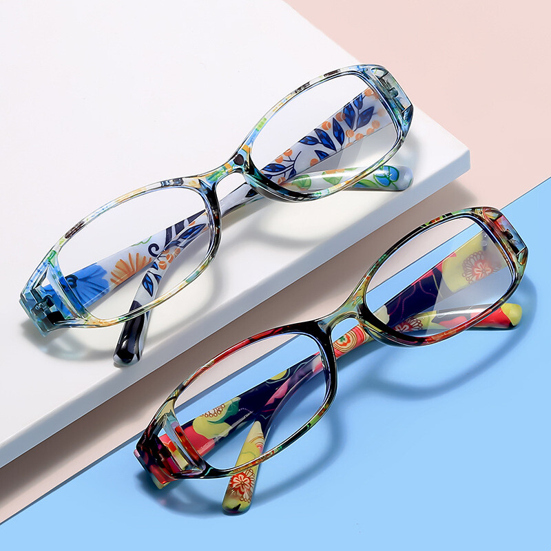 4x Women Reading Glasses Ladies Readers Spring Hinge Pattern Print Eyeglasses