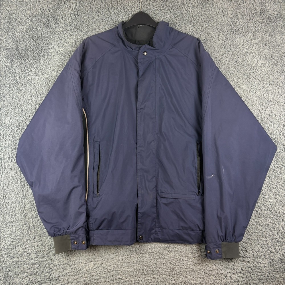 FootJoy Jacket Mens Large Navy Blue Windbreaker Full Zip Golf Sports Dry Joys FJ