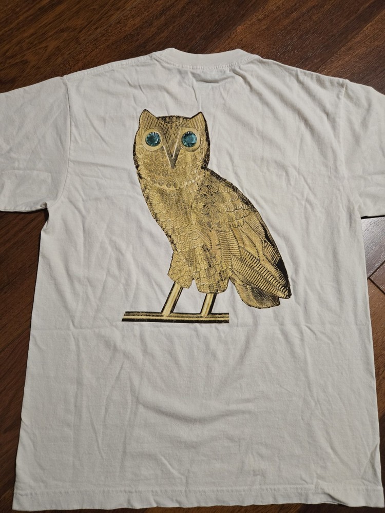 Drake Related OVO “Members Only” Owl Logo Beige T-Shirt M Big As The What Tour