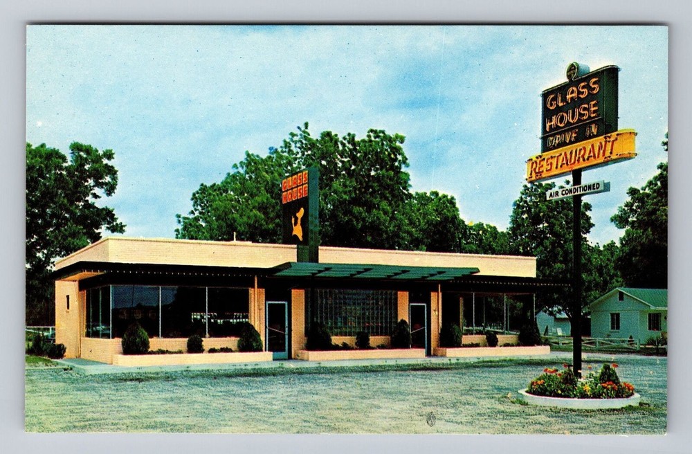 Atlanta GA-Georgia Glass House Restaurants Vintage Postcard