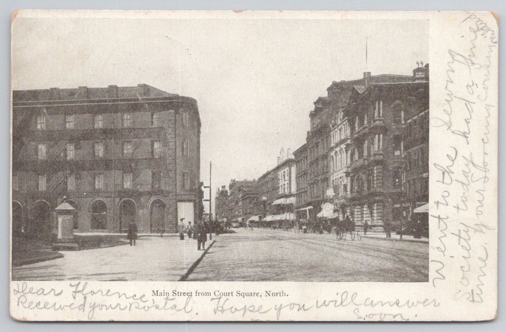 Meriden CT Main Street Court Square 1907 Postcard Metropolitan News