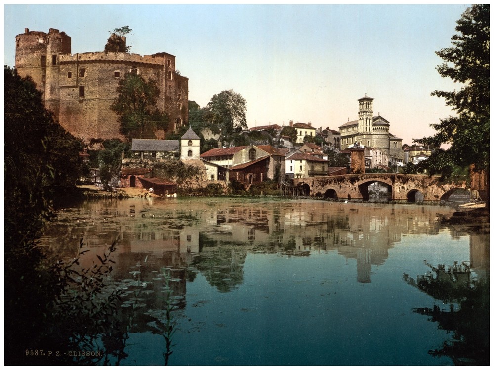 4779.Clisson.village.town on spring lake.POSTER.decor Home Office art