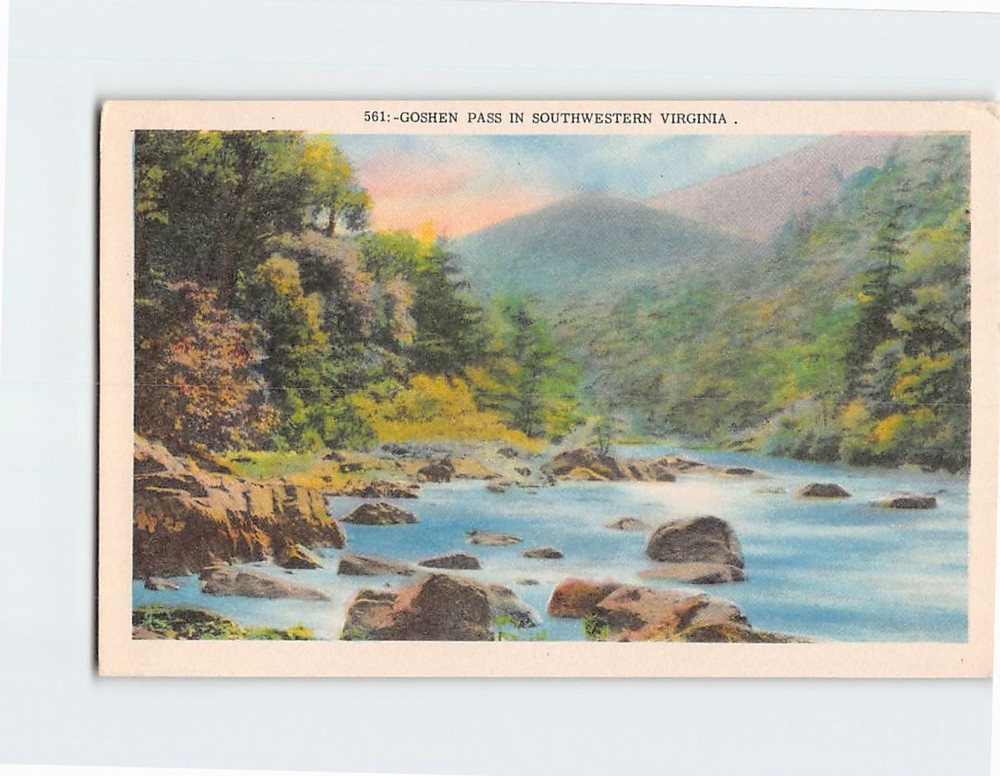 Postcard Goshen Pass in Southwestern Virginia USA