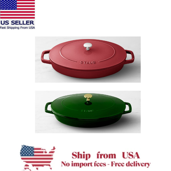 Staub Enameled Cast Iron Oval Gratin with Lid, 2.25 Qt.
