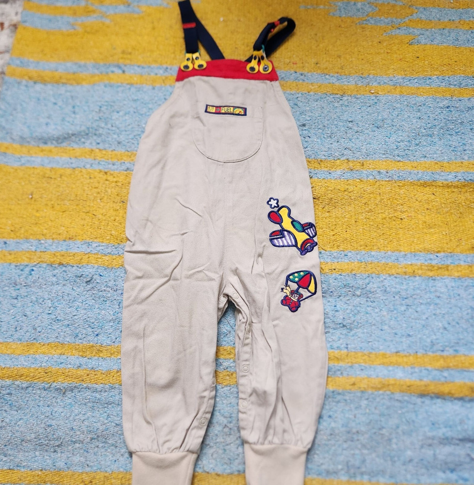 Vintage 90's Gymboree Suspender Overalls Rainbow Tag Size XS