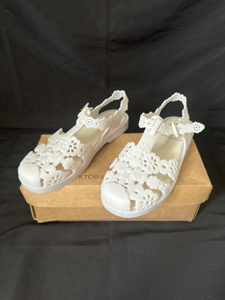 Melissa Viktor Women Possession Lace Retro Roman Beige Sandals Size Uk 5 Eu 38