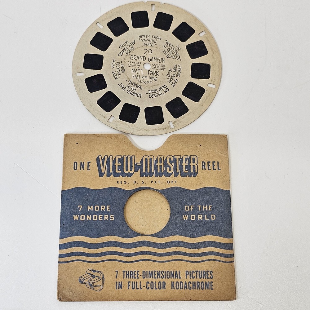 Grand Canyon Nat'l Park Arizona East Rim Drive early 1940's View-Master Reel 29