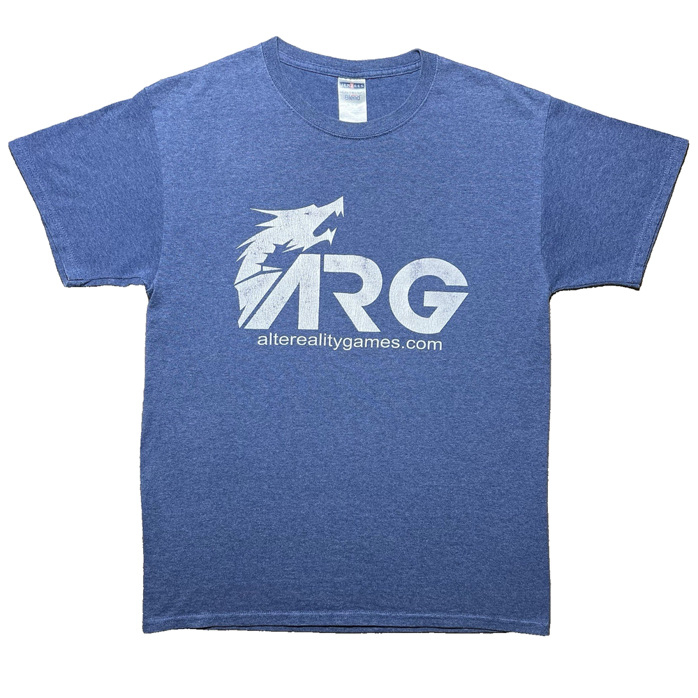 Alter Reality Games T Shirt M Blue ARG Dragon Logo Graphic H2F Rare