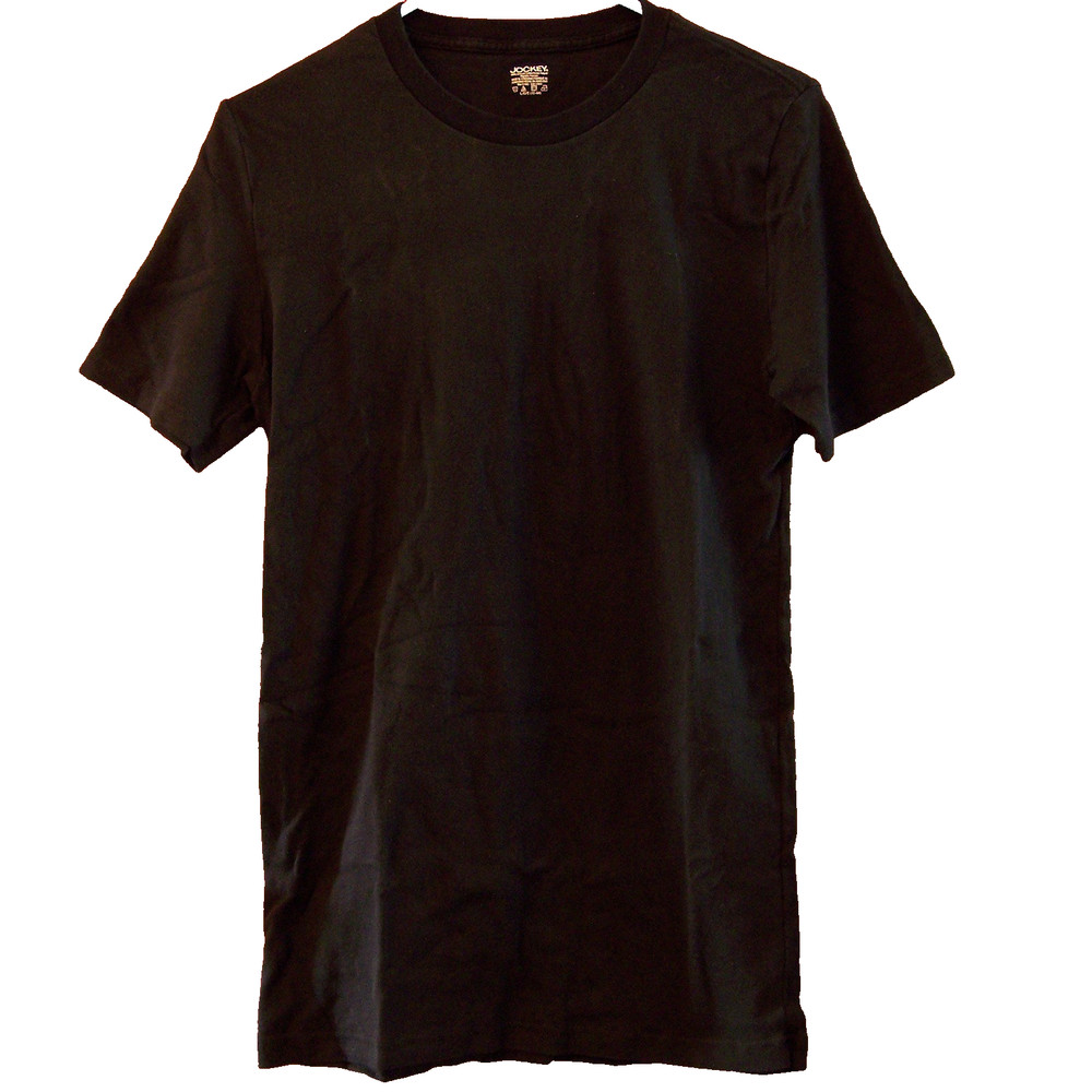 Men's Jockey Size Large CrewNeck T-Shirt Short Sleeve Black Combed Cotton