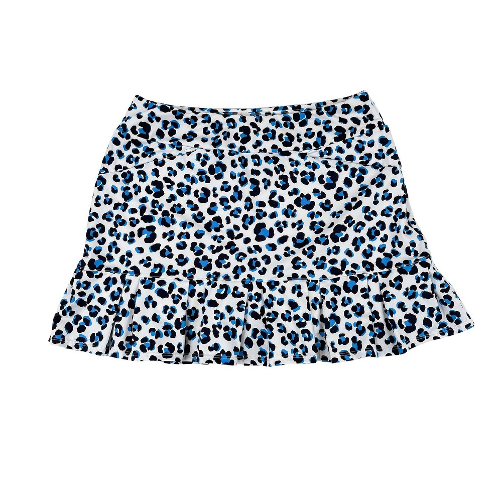 TAIL Leopard Golf Skort Skirt Women M Blue White Athletic Tennis Pickleball EUC