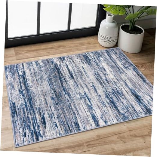 Navy Blue Gray Neutral 2x3 Rectangular Area Rug