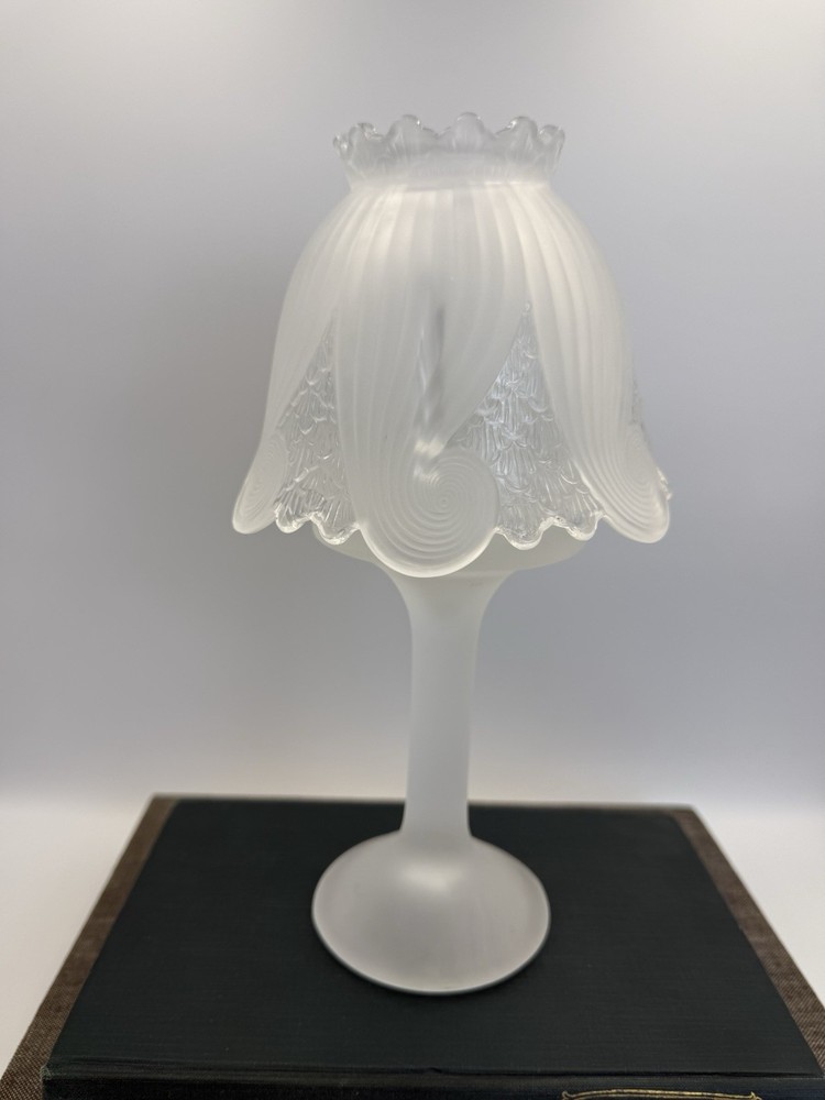 Vtg PartyLite Clairmont Fairy Lamp Satin Frosted Candle Holder Romantic 10
