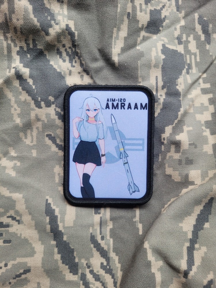 Atamonica - AIM-120 AMRAAM Ace Combat TOP GUN anime girl pinup morale war patch-image