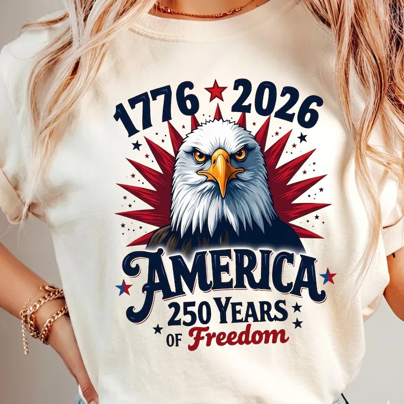 1776 - 2026 America 250 Years of Freedom Shirt, Patriotic Eagle USA T-Shirt