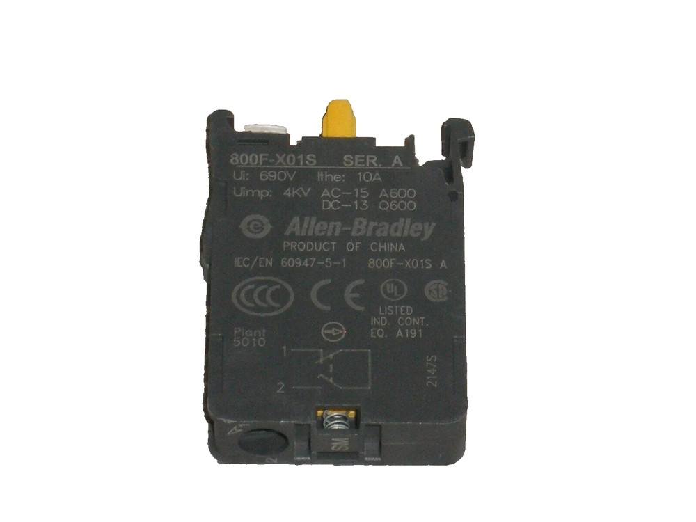 New! Allen Bradley 800F-X01S Ser A Contact Block 10 Amp USA Stock