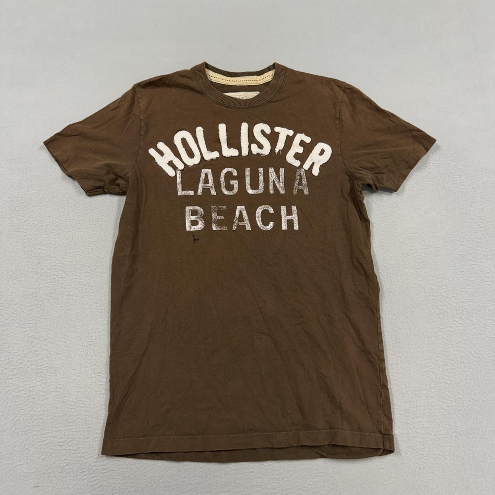 Hollister Shirt Mens Small Brown Laguna Beach Graphic Tee California Cotton
